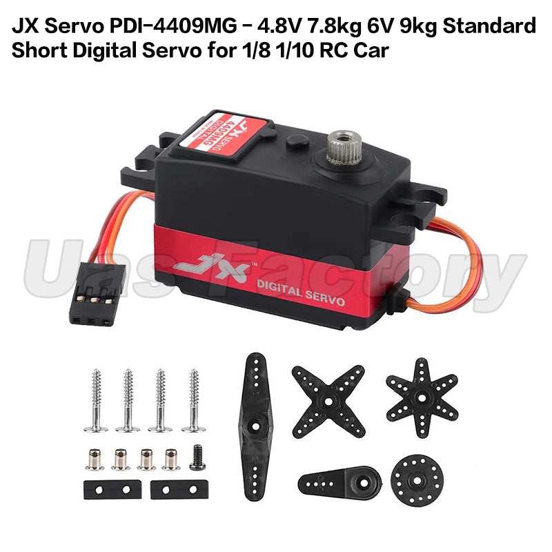 JX Servo PDI-4409MG - 4.8V 7.8kg 6V 9kg Standard Short Digital Servo for 1/8 1/10 RC Car