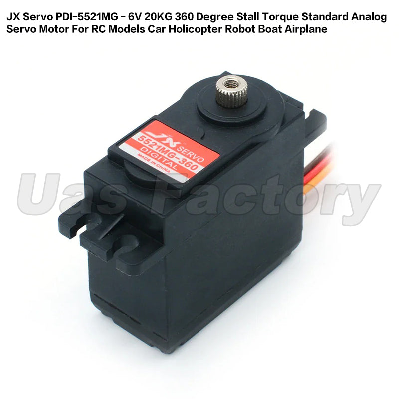 JX Servo PDI-5521MG - 6V 20KG 360 Degree Stall Torque Standard Analog Servo Motor For RC Models Car Holicopter Robot Boat Airplane