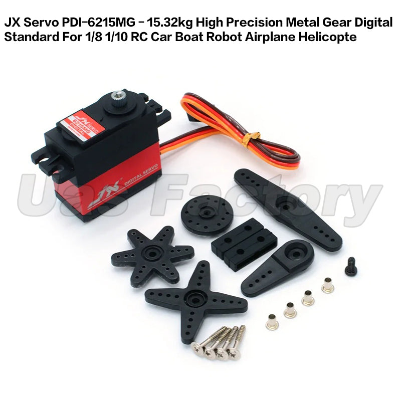 JX Servo PDI-6215MG - 15.32kg High Precision Metal Gear Digital Standard For 1/8 1/10 RC Car Boat Robot Airplane Helicopte