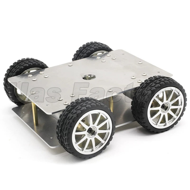 RoboCore SU2 4WD Metal Robot Car Kit – Aluminum Alloy Chassis DIY Smart Robot Platform with 51 MCU Programming