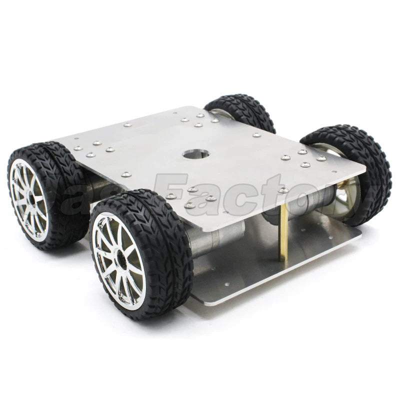 RoboCore SU2 4WD Metal Robot Car Kit – Aluminum Alloy Chassis DIY Smart Robot Platform with 51 MCU Programming