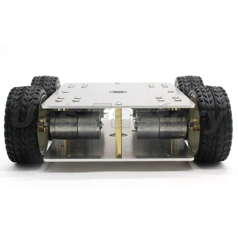 RoboCore SU2 4WD Metal Robot Car Kit – Aluminum Alloy Chassis DIY Smart Robot Platform with 51 MCU Programming