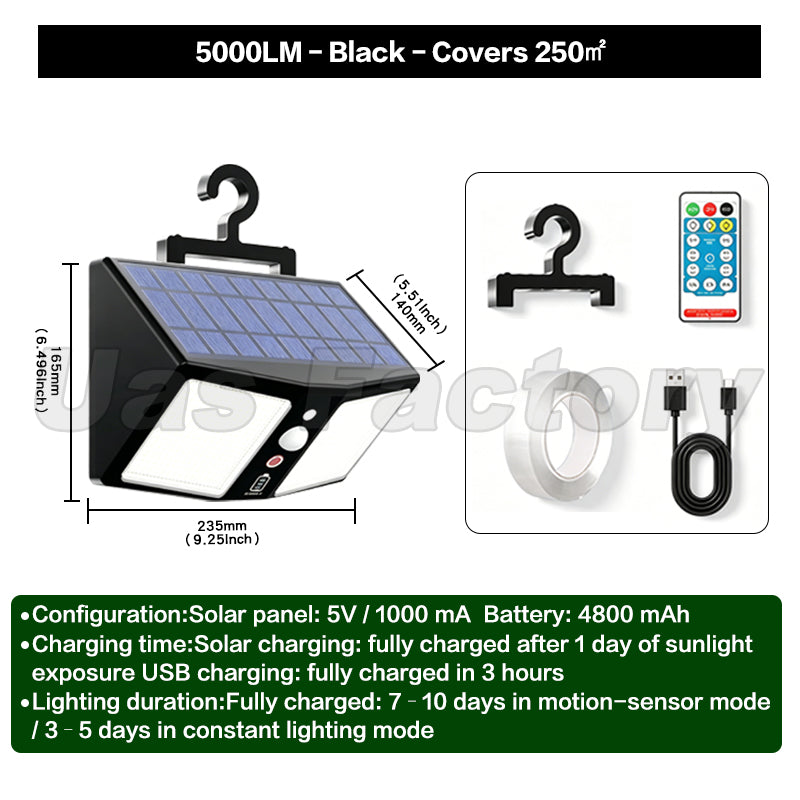 Solar Motion Sensor Wall Light – IP54 Waterproof Outdoor Lamp for Garden, Yard & Street