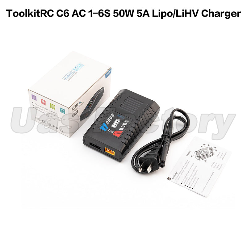 ToolkitRC C6 AC 1-6S 50W 5A Lipo/LiHV Charger