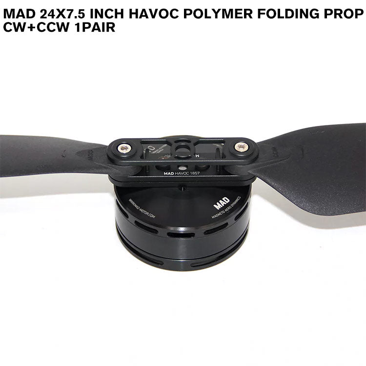 24x7.5 Inch HAVOC Polymer Folding Prop CW+CCW 1pair