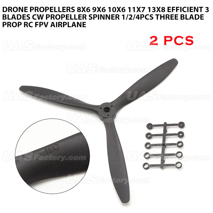 Drone Propellers 8x6 9x6 10x6 11x7 13x8 Efficient 3 Blades CW Propeller Spinner 1/2/4PCS Three Blade Prop RC FPV Airplane