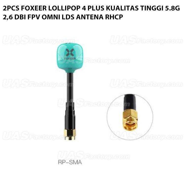 2pcs Foxeer Lollipop 4 Plus Kualitas Tinggi 5.8G 2,6 DBi FPV Omni LDS Antena RHCP