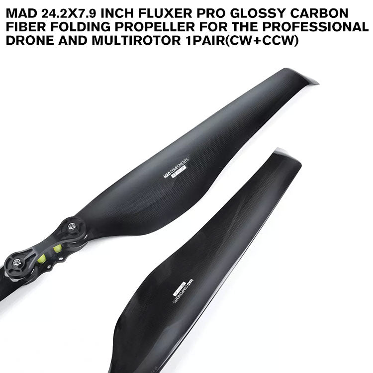 24.2x7.9 Inch FLUXER Pro Glossy Carbon Fiber Folding Propeller For The Professional Drone And Multirotor 1pair(CW+CCW)