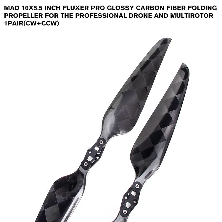 16X5.5 Inch FLUXER Pro Glossy Carbon Fiber Folding Propeller For The Professional Drone And Multirotor 1pair(CW+CCW)