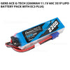 Gens Ace G-Tech 2200mAh 11.1V 60C 3S1P Lipo Battery Pack With EC3 Plug