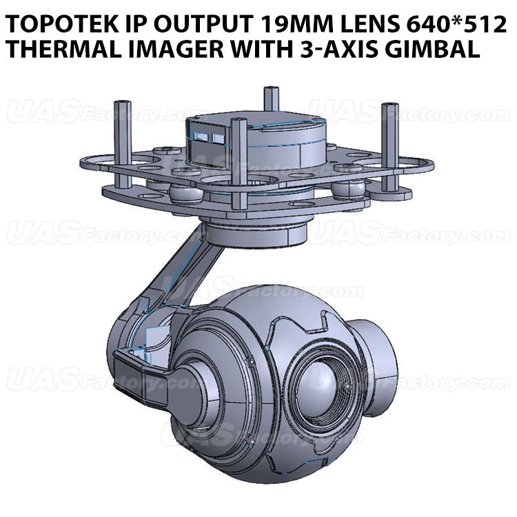 Topotek IP Output 19mm Lens 640*512 Thermal Imager with 3-Axis Gimbal