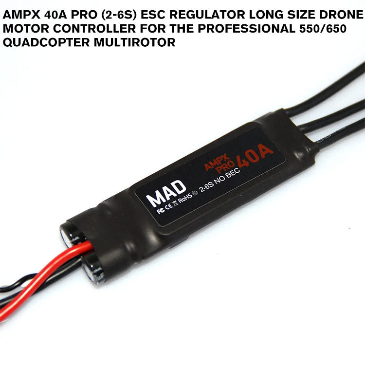 AMPX 40A Pro (2-6S) ESC Regulator Long Size Drone Motor Controller For The Professional 550/650 Quadcopter Multirotor