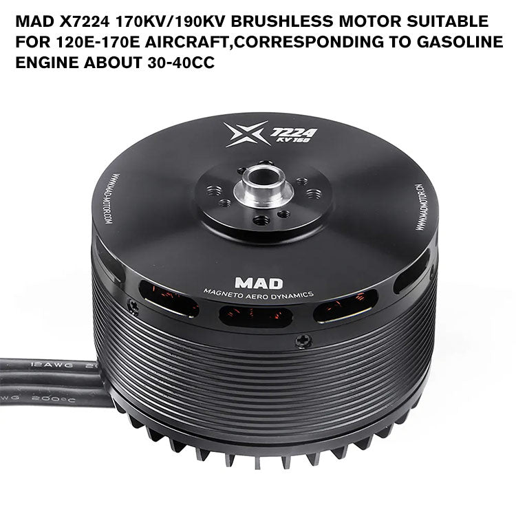 MAD X7224 Brushless Motor Suitable For 120E-170E Aircraft,Corresponding To Gasoline Engine About 30-40CC