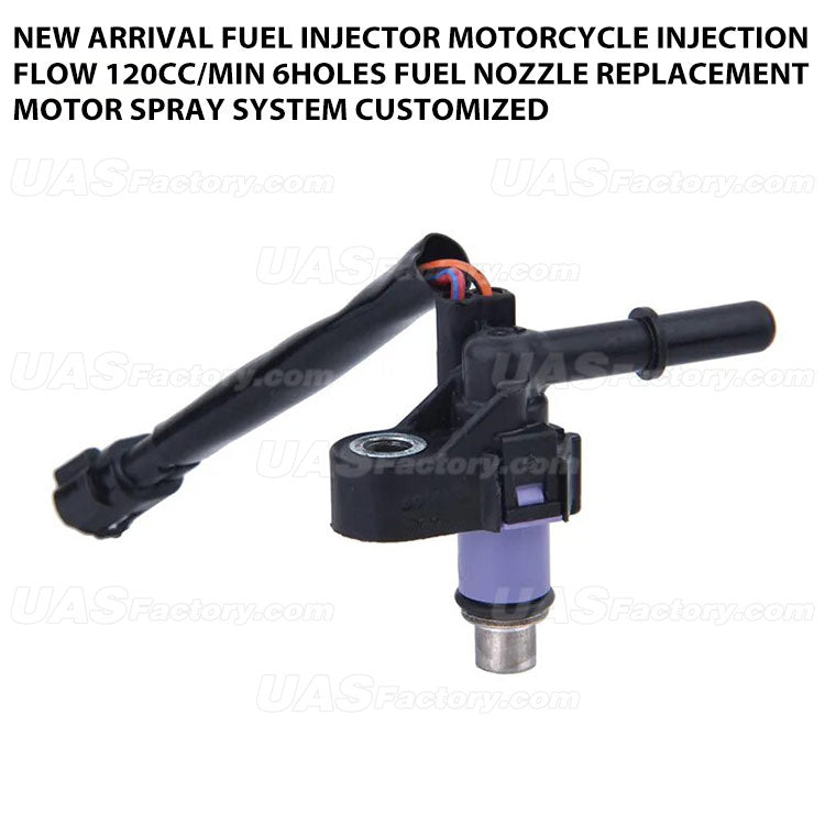 New Arrival Fuel Injector Motorcycle Injection Flow 120cc/min 6holes Fuel Nozzle Replacement Motor Spray System Customized