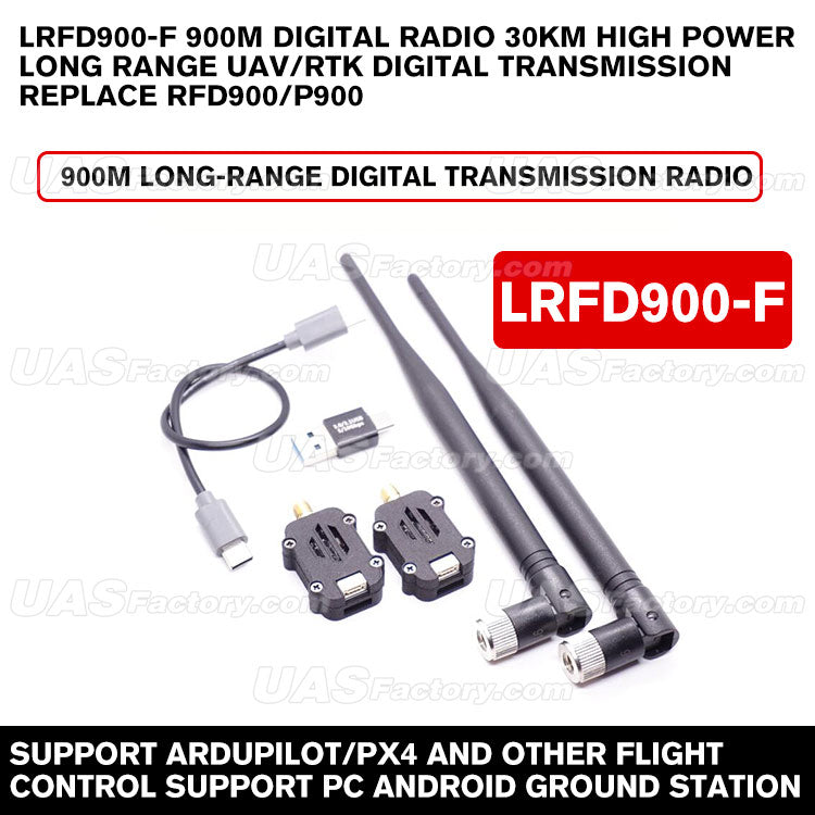 LRFD900-F 900M digital radio 30KM high power long range UAV/RTK digital transmission Replace RFD900/P900