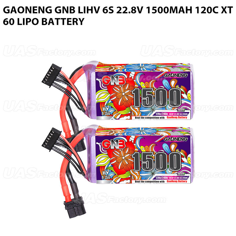 GAONENG GNB LiHV 6S 22.8V 1500mAh 120C XT60 LiPo Battery