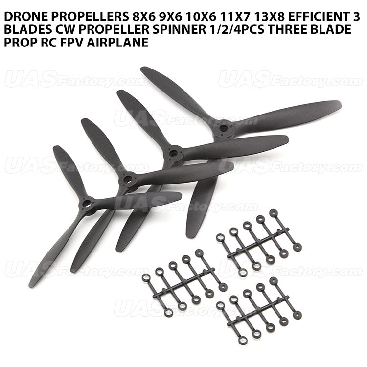 Drone Propellers 8x6 9x6 10x6 11x7 13x8 Efficient 3 Blades CW Propeller Spinner 1/2/4PCS Three Blade Prop RC FPV Airplane