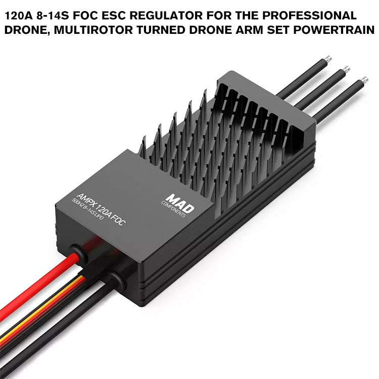 120A 8-14S FOC ESC Regulator For The Professional Drone, Multirotor Turned Drone Arm Set Powertrain