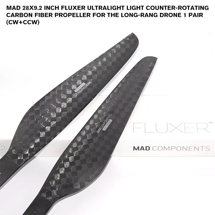 28x9.2 Inch FLUXER Ultralight Light Counter-Rotating Carbon Fiber Propeller For The Long-Rang Drone 1 Pair (CW+CCW)