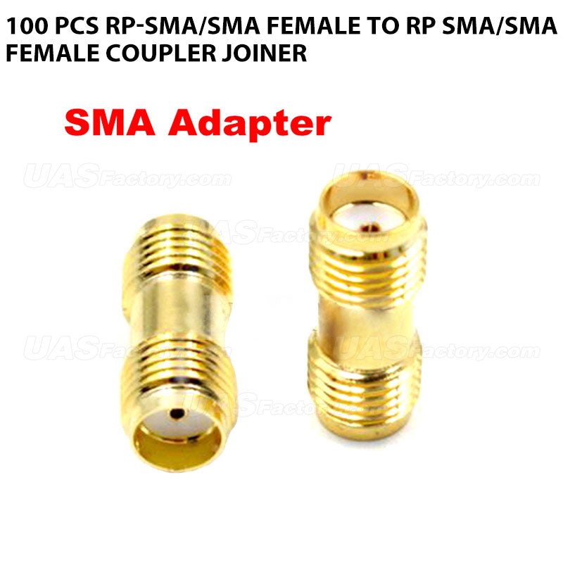 100 PCS RP-SMA/SMA Female to RP SMA/SMA Female Coupler Joiner