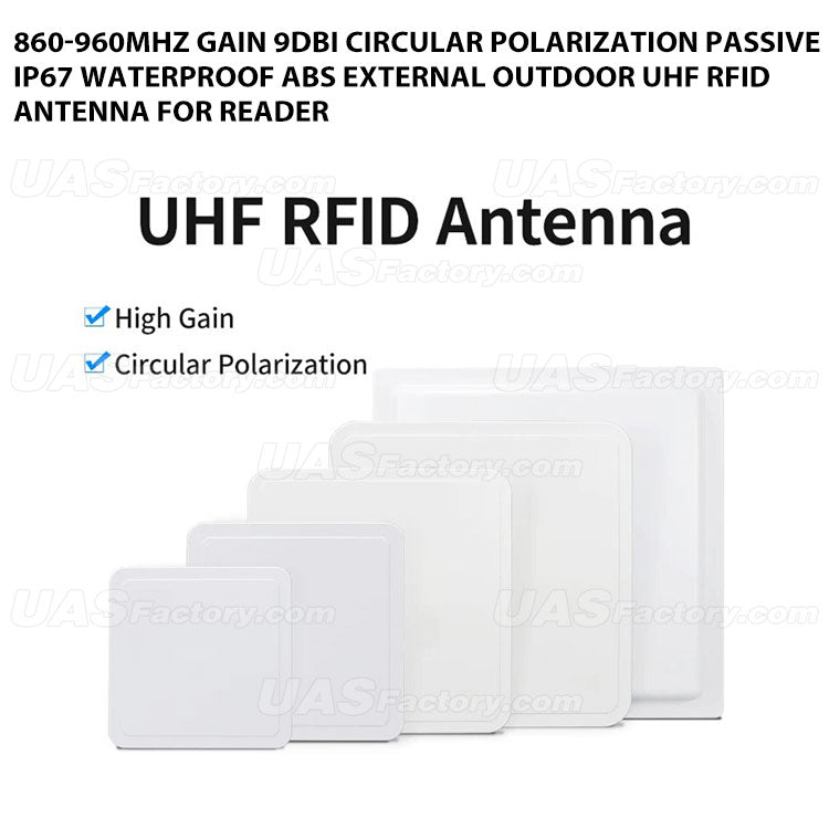 860-960Mhz Gain 9dBi Circular Polarization Passive IP67 Waterproof ABS External Outdoor UHF RFID Antenna for Reader