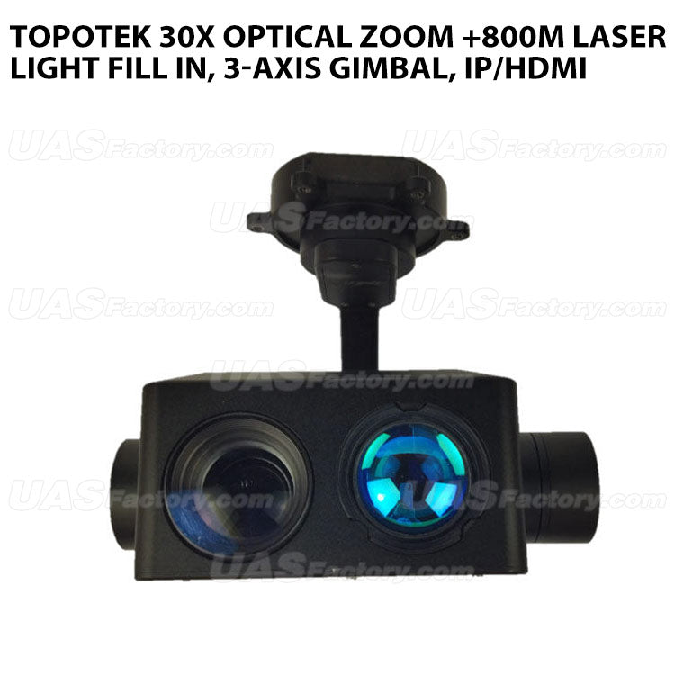 Topotek 30x Optical zoom +800m Laser light fill in, 3-Axis gimbal, IP/HDMI