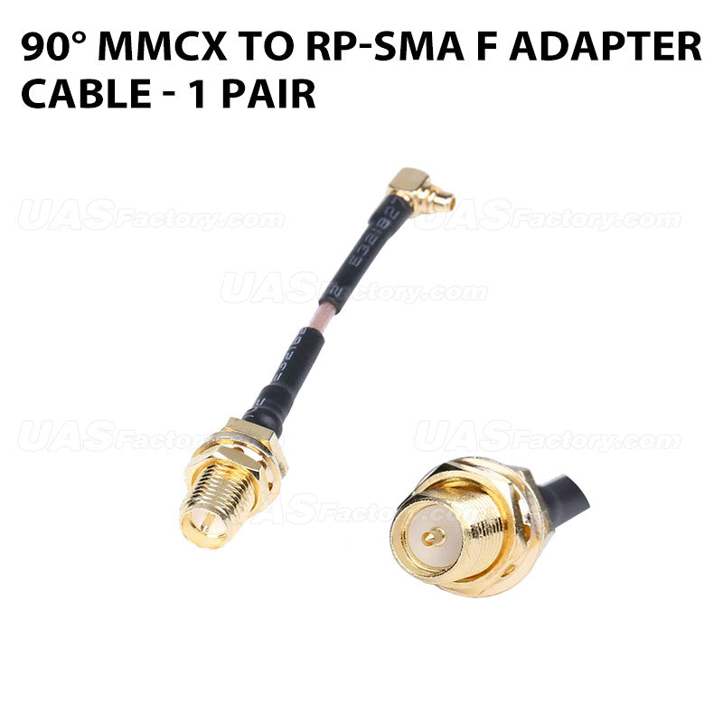 90° MMCX to RP-SMA F Adapter Cable - 1 Pair