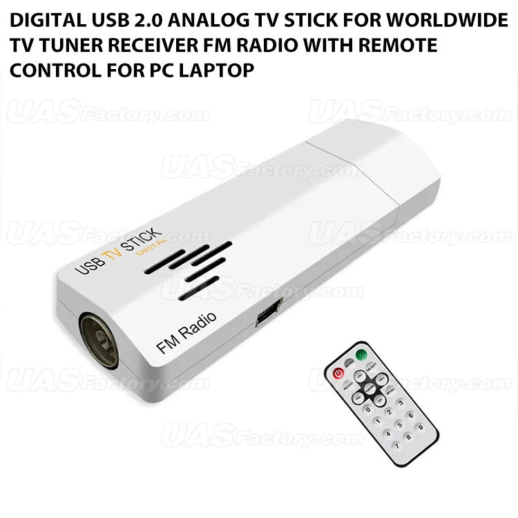 Digital USB 2.0 Analog TV Stick for Worldwide TV Tuner Receiver FM Radio with Remote Control for PC Laptop