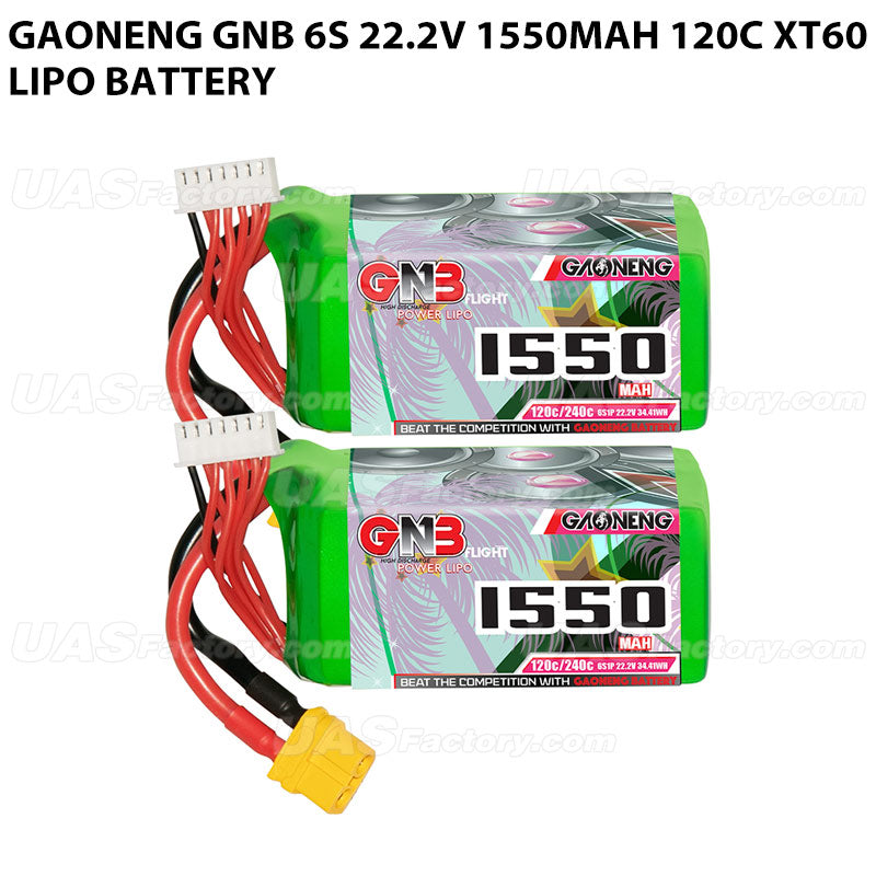 GAONENG GNB 6S 22.2V 1550mAh 120C XT60 LiPo Battery