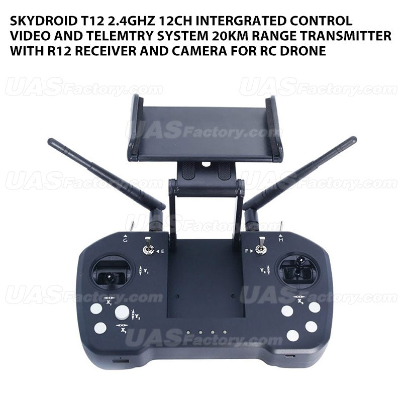 Skydroid T12 2.4GHz 12CH Remote Control with Receiver Three-body Camera 20km Digital Map Transmission Transmitter For RC Drones