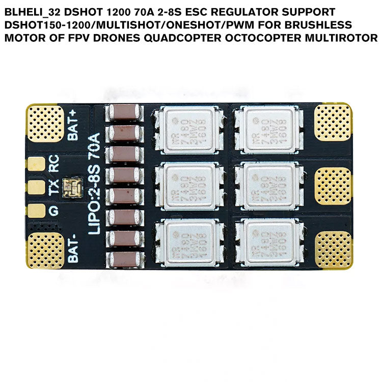 BLHeli_32 DSHOT 1200 70A 2-8S ESC Regulator Support DShot150-1200/Mult ...