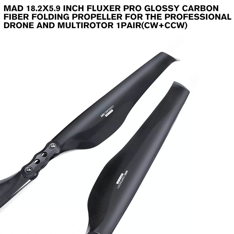 18.2x5.9 Inch FLUXER Pro Glossy Carbon Fiber Folding Propeller For The Professional Drone And Multirotor 1pair(CW+CCW)