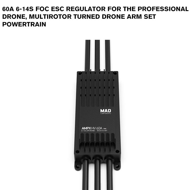 60A 6-14S FOC ESC Regulator For The Professional Drone, Multirotor Turned Drone Arm Set Powertrain