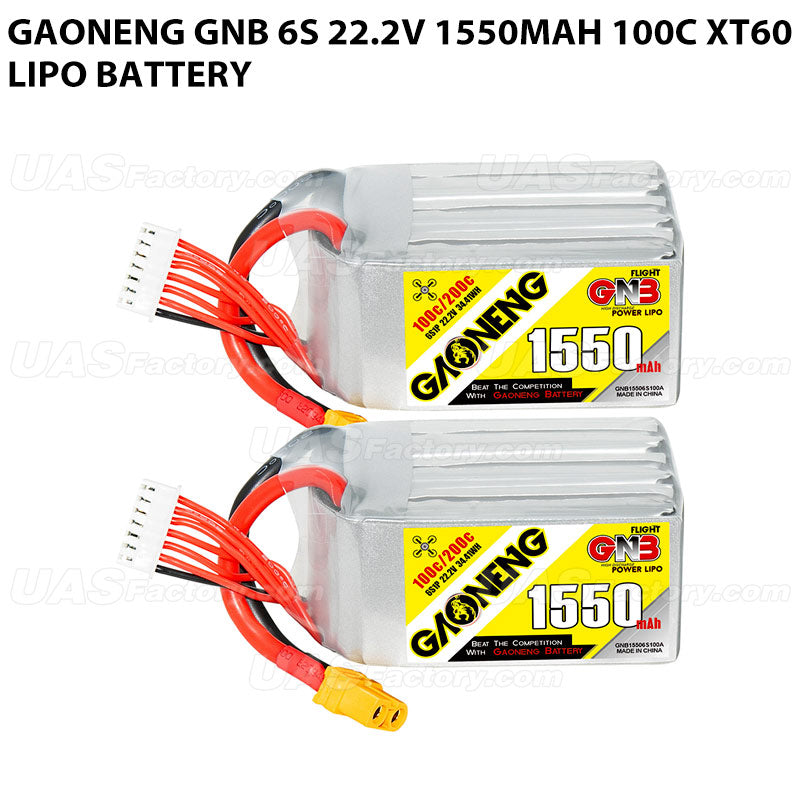 GAONENG GNB 6S 22.2V 1550mAh 100C XT60 LiPo Battery