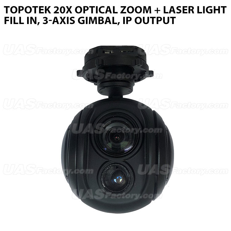 Topotek 20x Optical zoom + Laser light fill in, 3-Axis gimbal, IP output