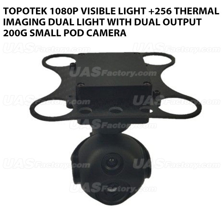 Topotek 1080P visible light +256 thermal imaging dual light with dual output 200g small pod camera