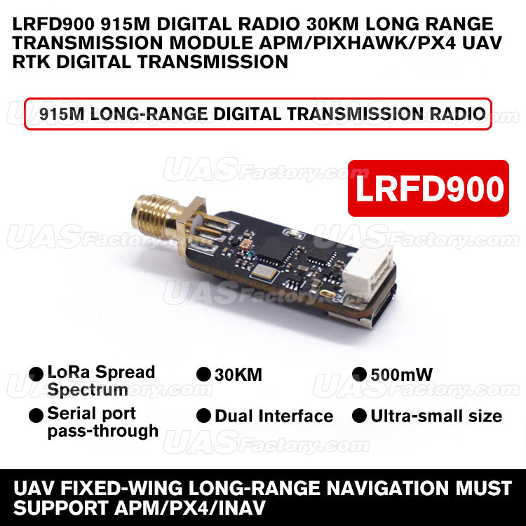 LRFD900 915M digital radio 30km long range transmission module APM/Pixhawk/PX4 UAV RTK digital transmission