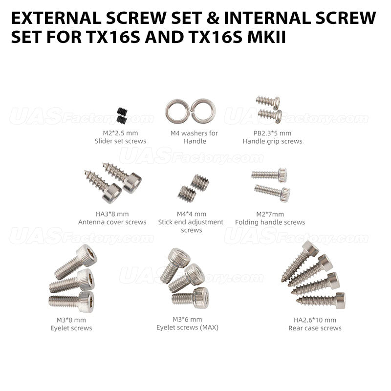 External Screw Set & Internal Screw Set for TX16S and TX16S MKII