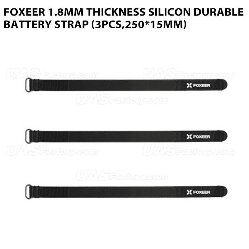 Foxeer 1.8mm Thickness Silicon Durable Battery Strap (3pcs,250*15mm)