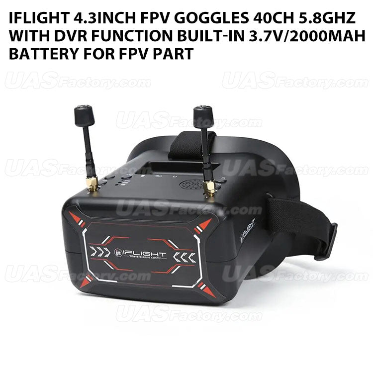 iFlight 4.3inch FPV Goggles 40CH 5.8GHz with DVR Function Built-in 3.7 ...