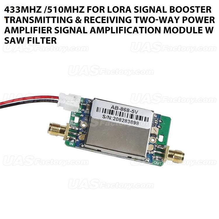 433MHz /510MHz for Lora Signal Booster Transmitting & Receiving Two-Way Power Amplifier Signal Amplification Module w Saw Filter