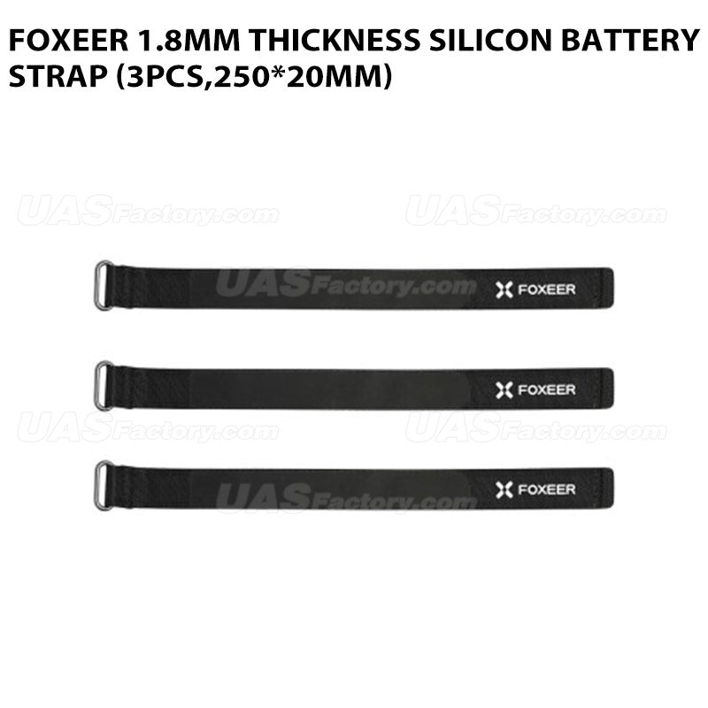 Foxeer 1.8mm Thickness Silicon Battery Strap (3pcs,250*20mm)