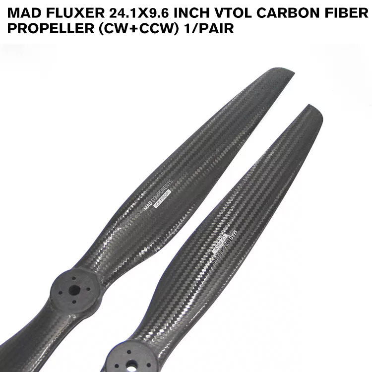 FLUXER 24.1x9.6 Inch VTOL Carbon Fiber Propeller (CW+CCW) 1/Pair