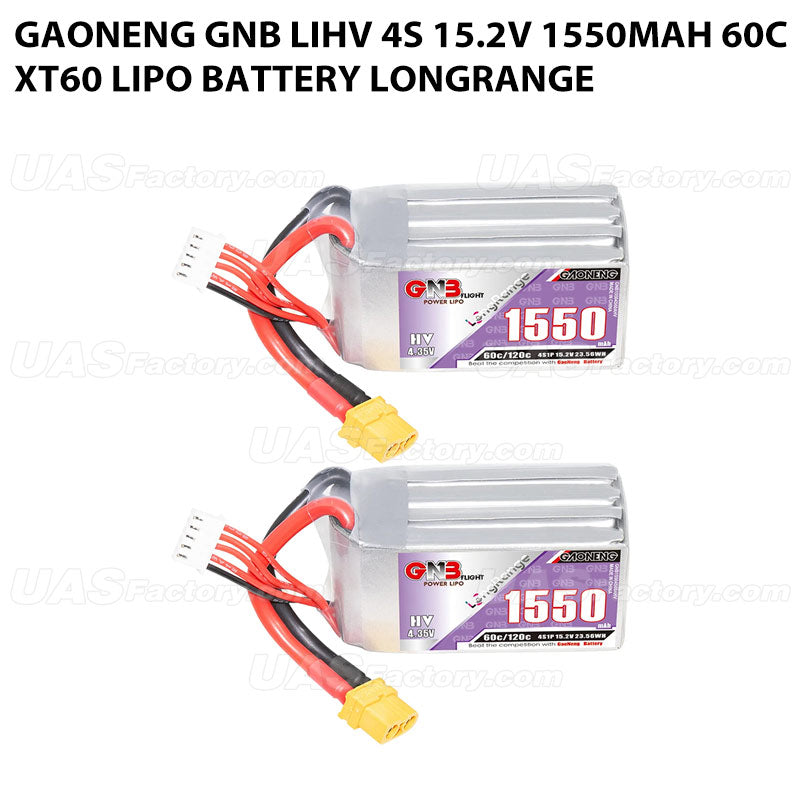 GAONENG GNB LiHV 4S 15.2V 1550mAh 60C XT60 LiPo Battery LongRange