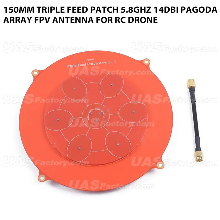 150mm Triple Feed Patch 5.8GHz 14dBi Pagoda Array FPV Antenna for RC Drone