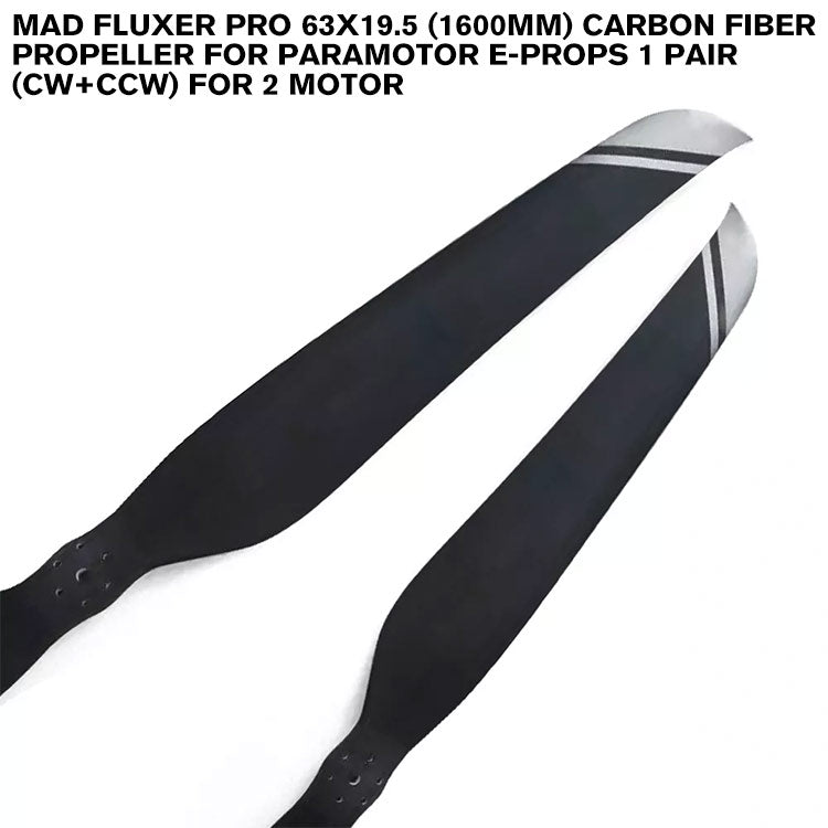 FLUXER PRO 63X19.5 (1600mm) Carbon Fiber Propeller For PARAMOTOR E-PROPS 1 Pair (CW+CCW) For 2 Motor