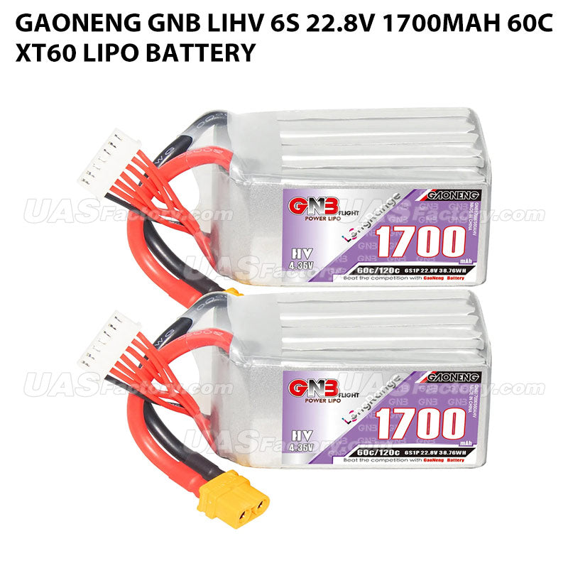 GAONENG GNB LiHV 6S 22.8V 1700mAh 60C XT60 LiPo Battery