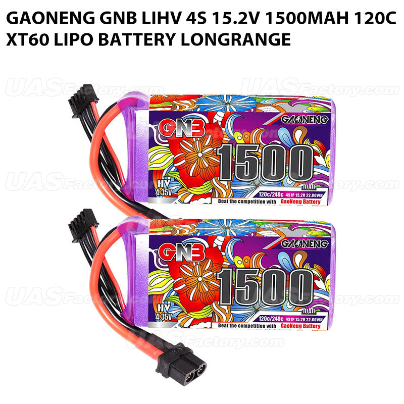 GAONENG GNB LiHV 4S 15.2V 1500mAh 120C XT60 LiPo Battery LongRange