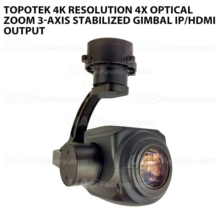 Topotek 4K Resolution 4x Optical Zoom 3-Axis Stabilized Gimbal IP/HDMI output