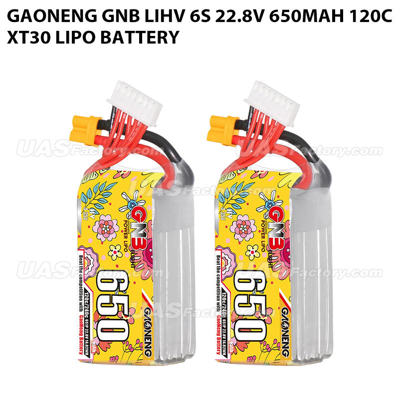 GAONENG GNB LiHV 6S 22.8V 650mAh 120C XT30 LiPo Battery